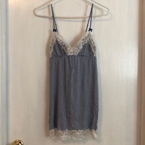 Victoria’s Secret Blue Striped Lace Babydoll
